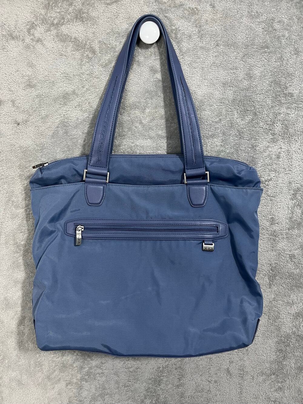 Tumi Nylon Shoulder Bag Tote Bag Leather Handles Zip Pouch Commute Diaper Bag